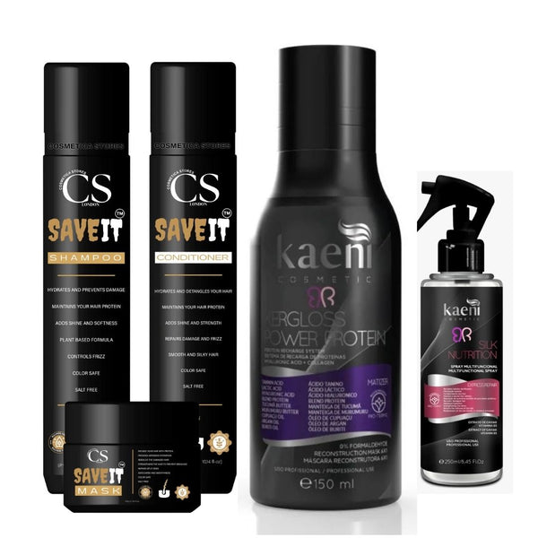 باكدج القوة الكاملة للشعر (معالج بروتين + مجموعة إنقاذ شامل) (كمية محدودة)!